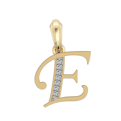 Gold Alphabet E charm